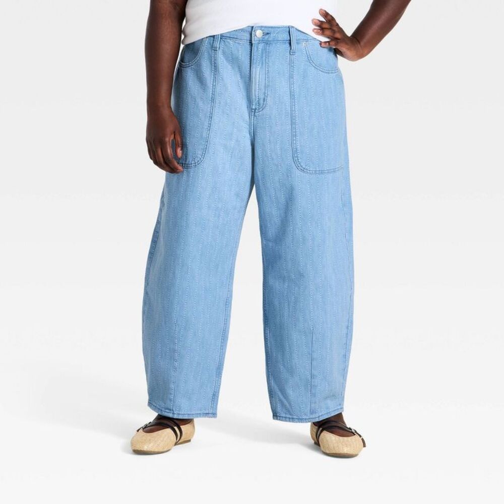 Women's High-Rise Easy Barrel Leg Jeans - Universal Thread Blue 18
